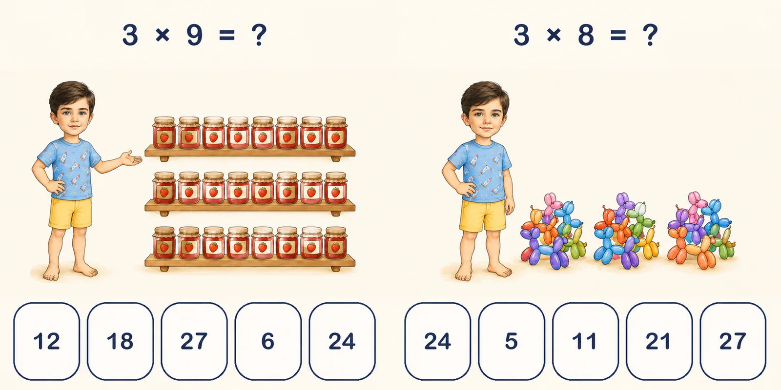 Sample page from Learning Multiplication and the Times Tables